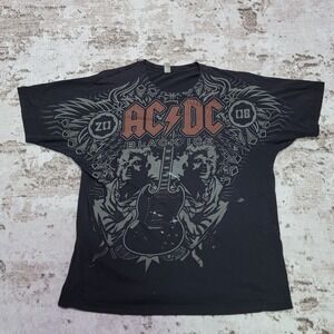 AC DC Black Ice Tour 2008 T Shirt XL Vintage Rock Band Graphic Tee Short Sleeve